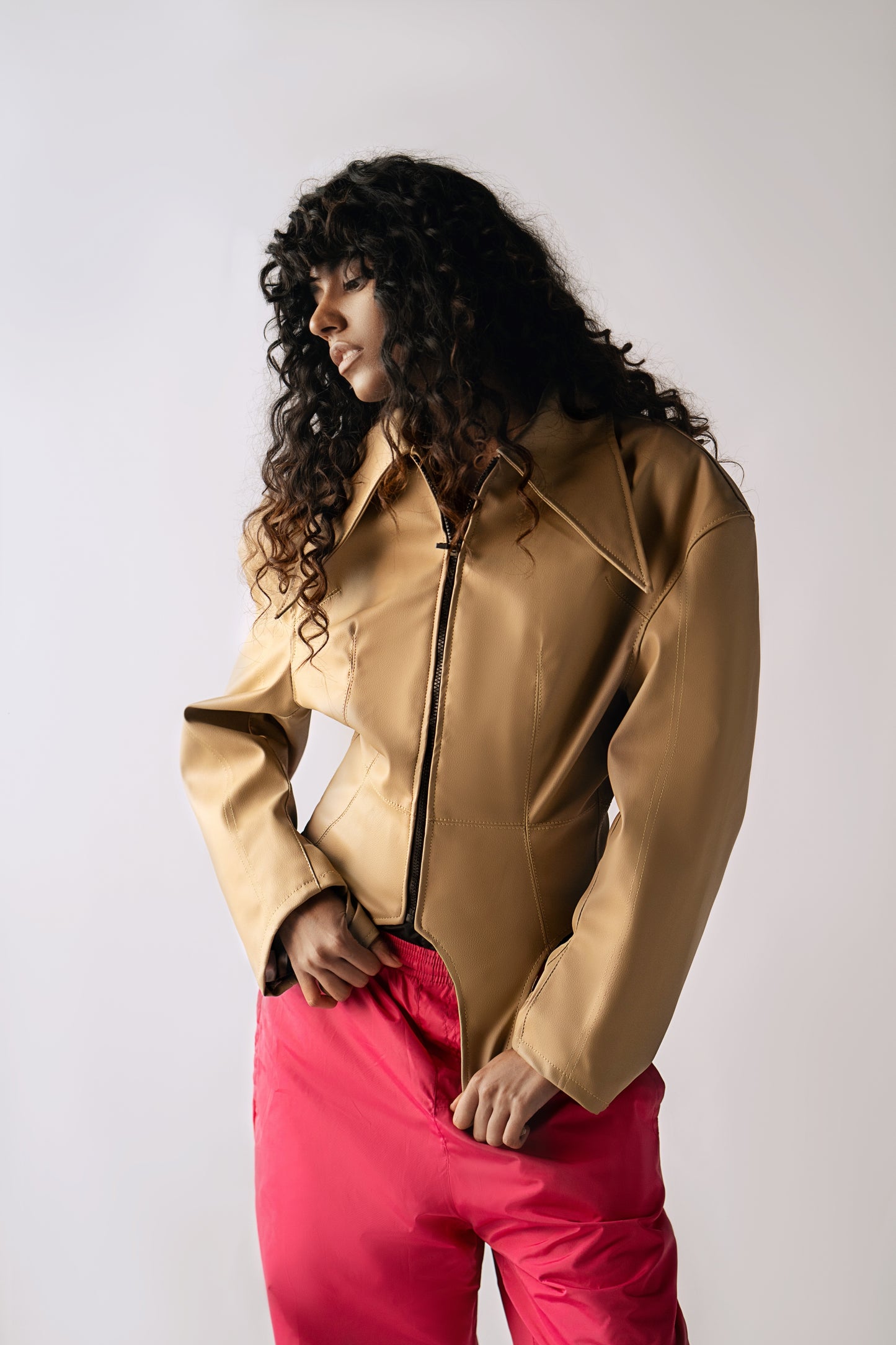 Enough Faux-Leather Blazer